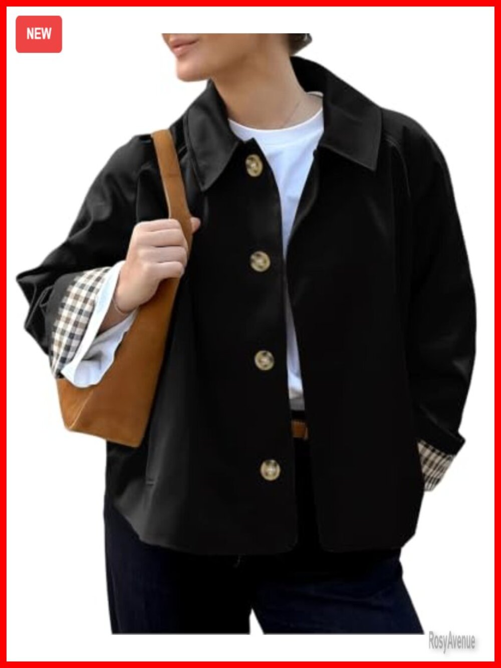 Cropped Trench Coat Womens Single Breasted Lightweight Fall Jacket